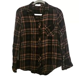 Beachlunchlounge Collection Plaids And Checks Long Sleeve Button Down Size M